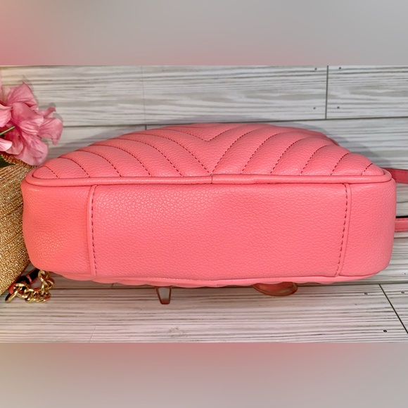 SoldVictorias Secret Matching Crossbody Handbag & Bifold Keychain Wallet Salmon - Picture 5 of 14